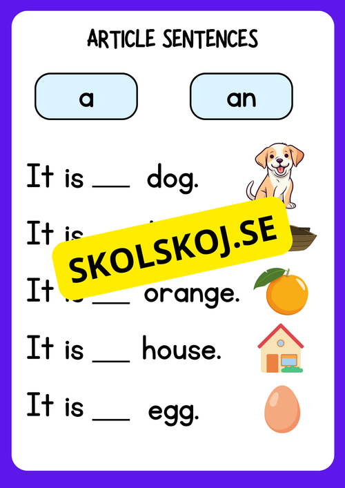 Engelska - Article sentences