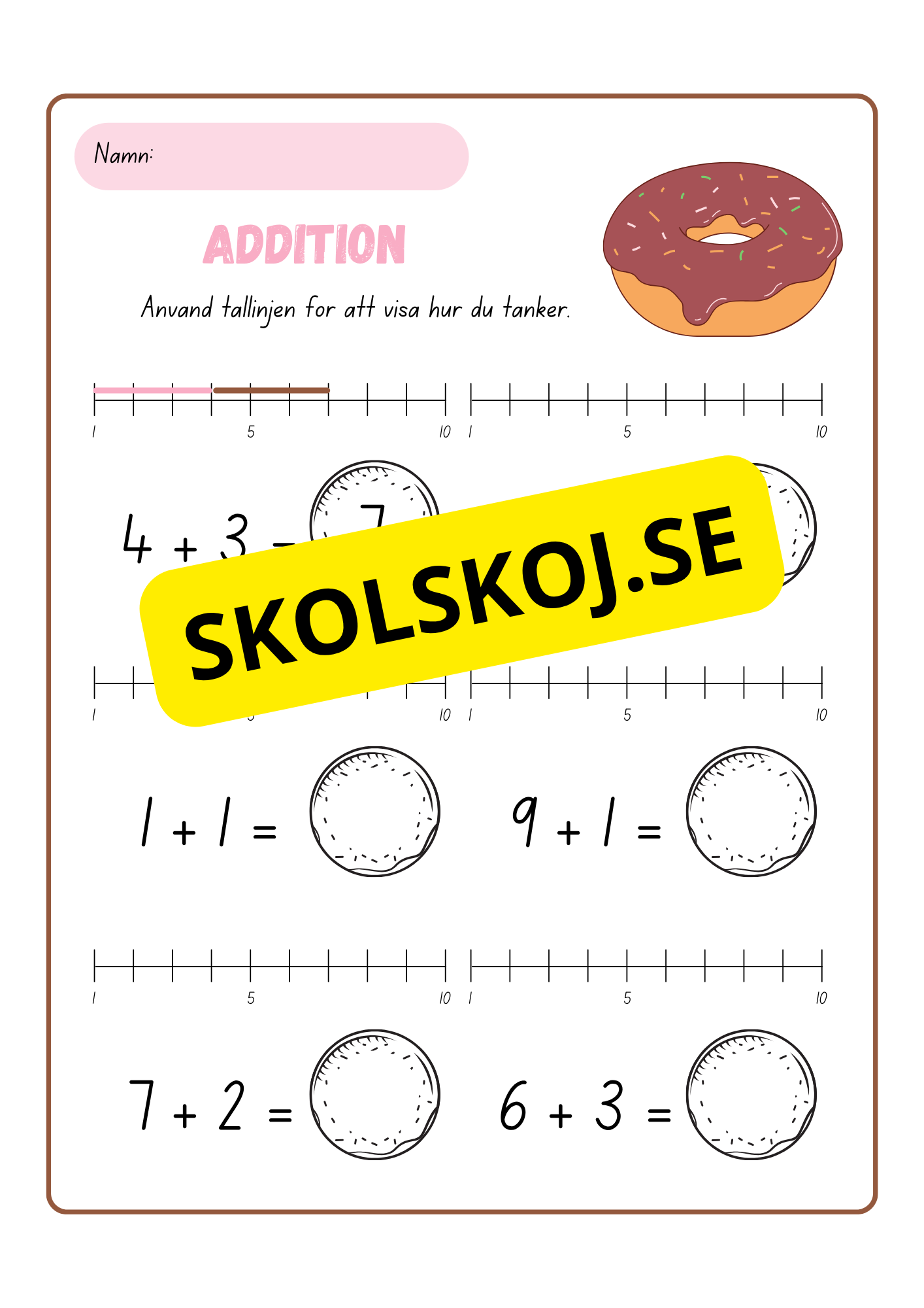 Enkel addition - Förskoleklass - Åk 2