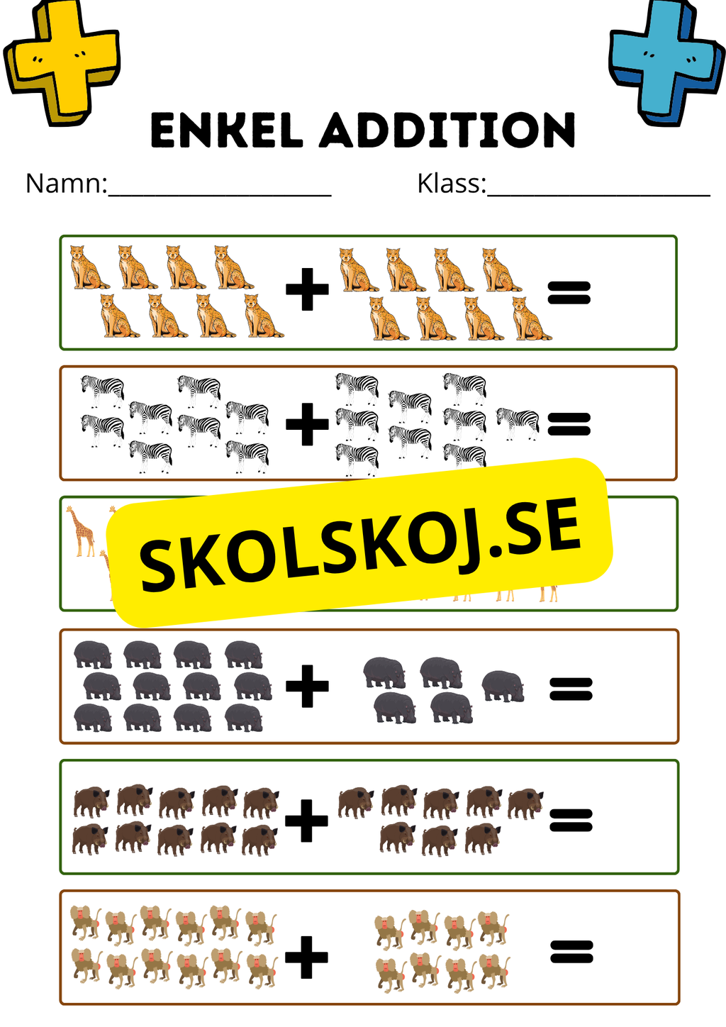 Enkel addition - Fsk - åk 2