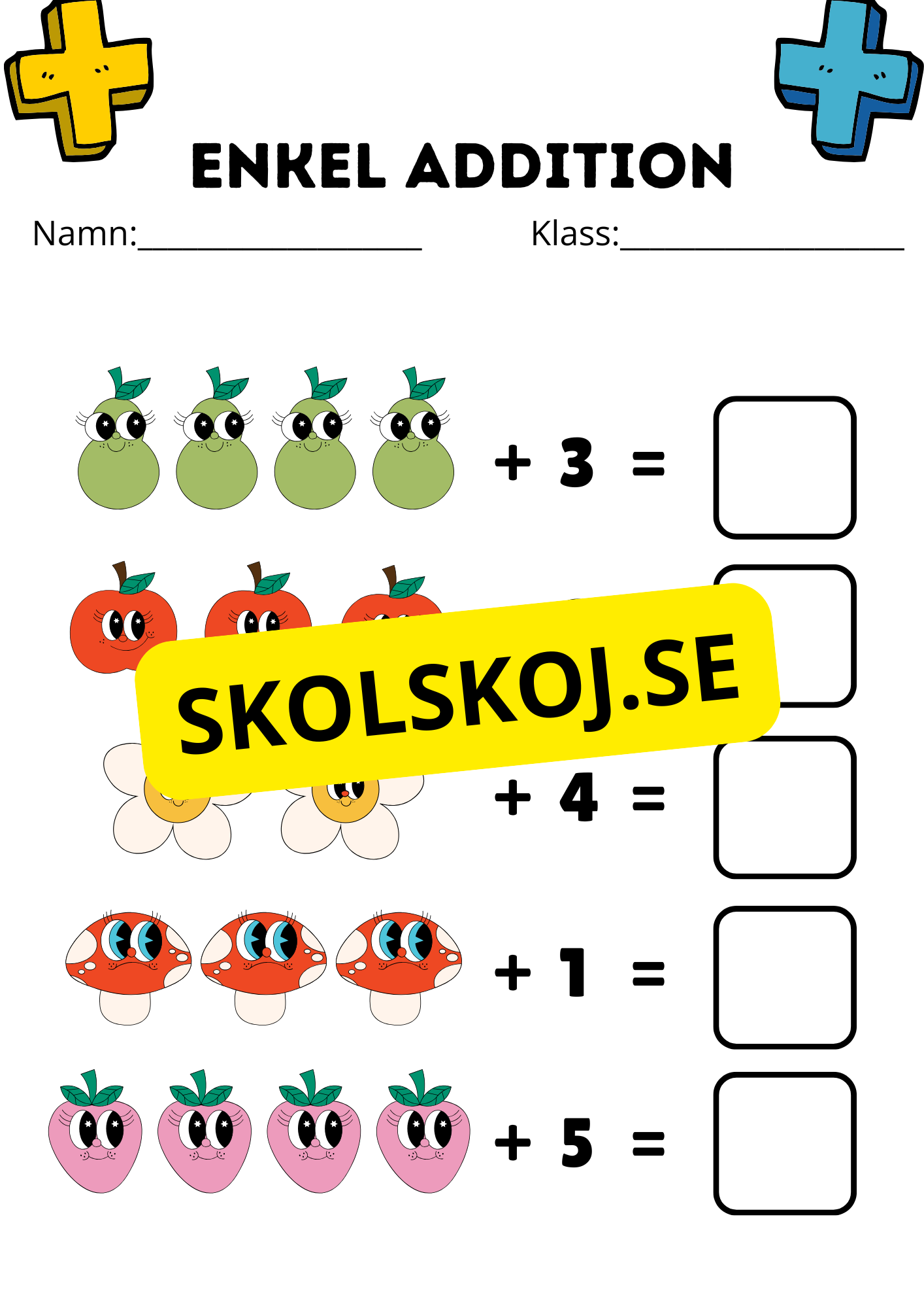 Enkel addition - Fsk - åk 2