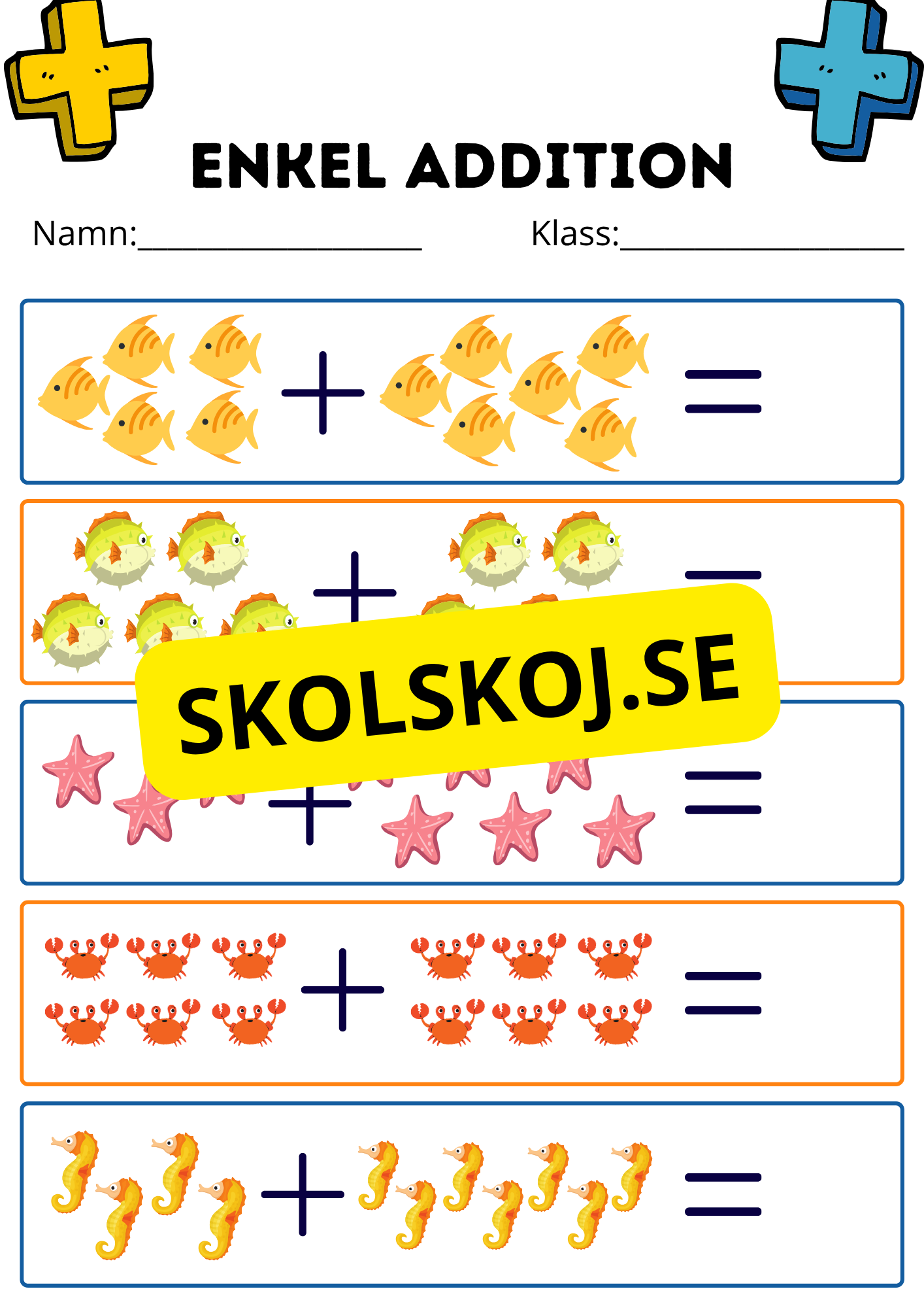 Enkel addition - Fsk - åk 2