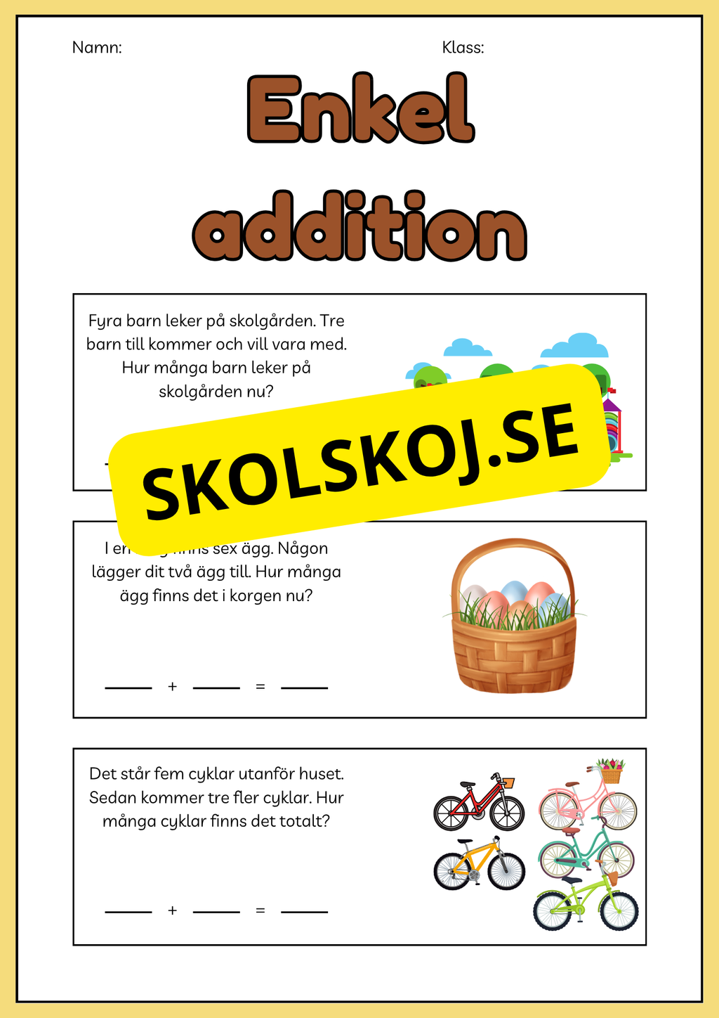 Enkel addition och subtraktion - Häfte