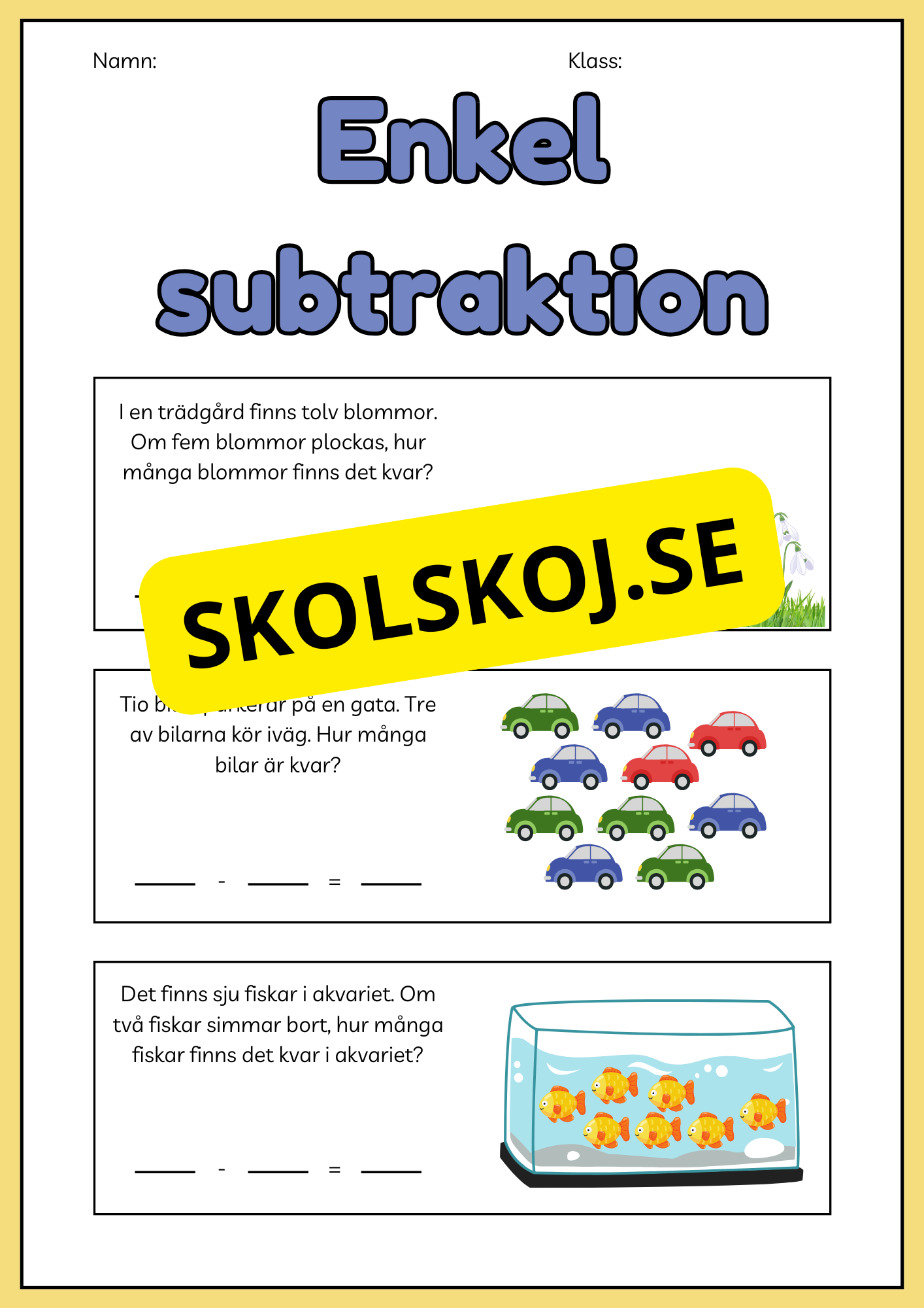 Enkel addition och subtraktion - Häfte