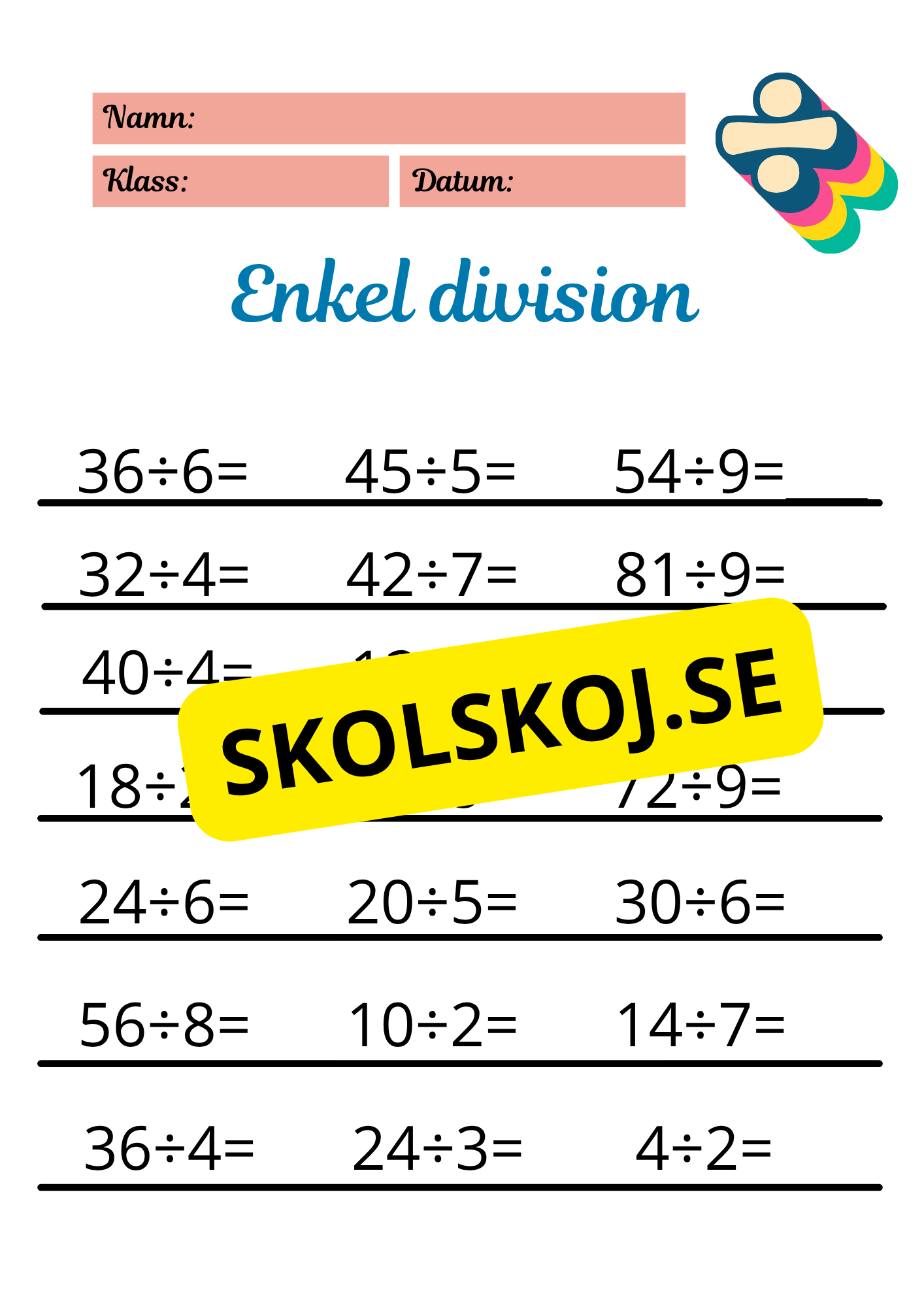 Enkel division
