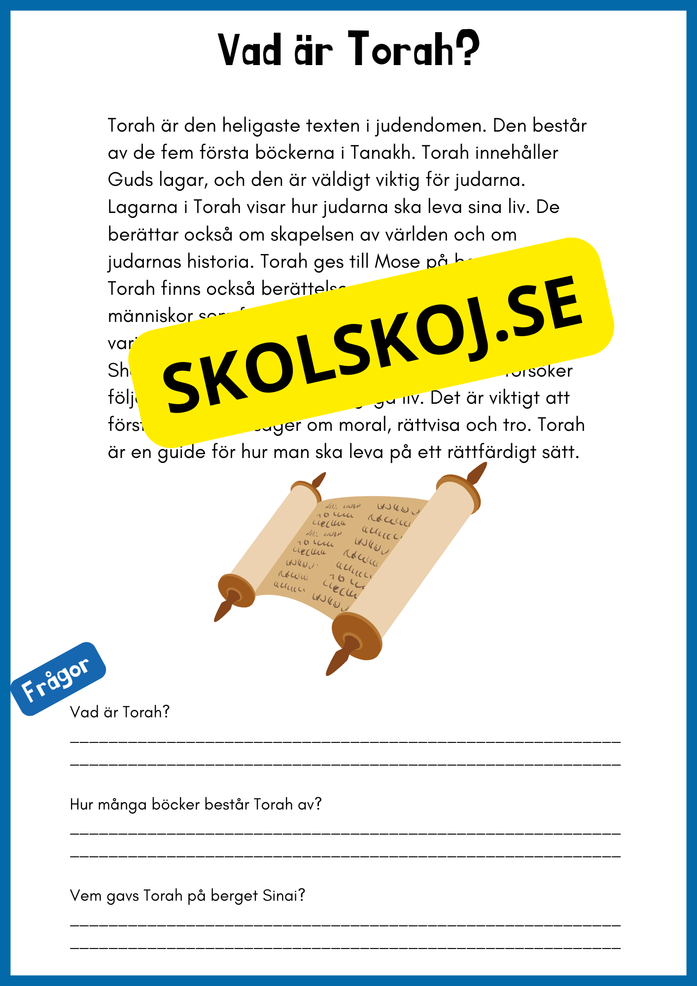 Enkel läsförståelse - Judendomen - Åk 4 - 6