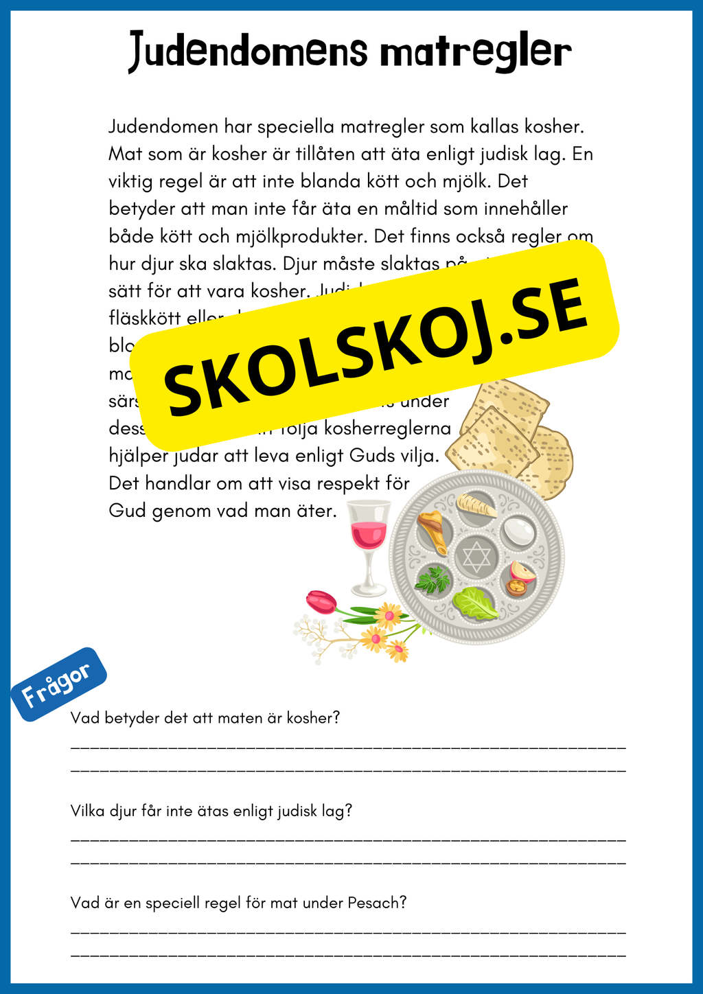 Enkel läsförståelse - Judendomen - Åk 4 - 6