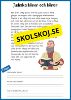 Enkel läsförståelse - Judendomen - Åk 4 - 6