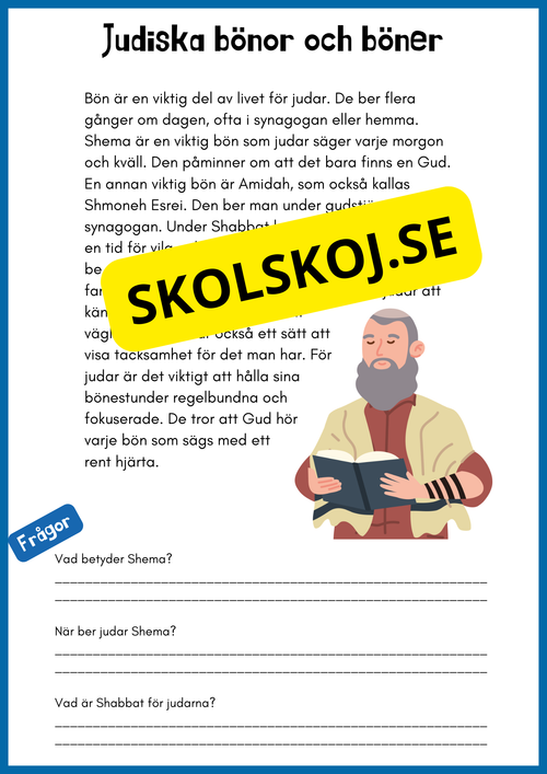 Enkel läsförståelse - Judendomen - Åk 4 - 6