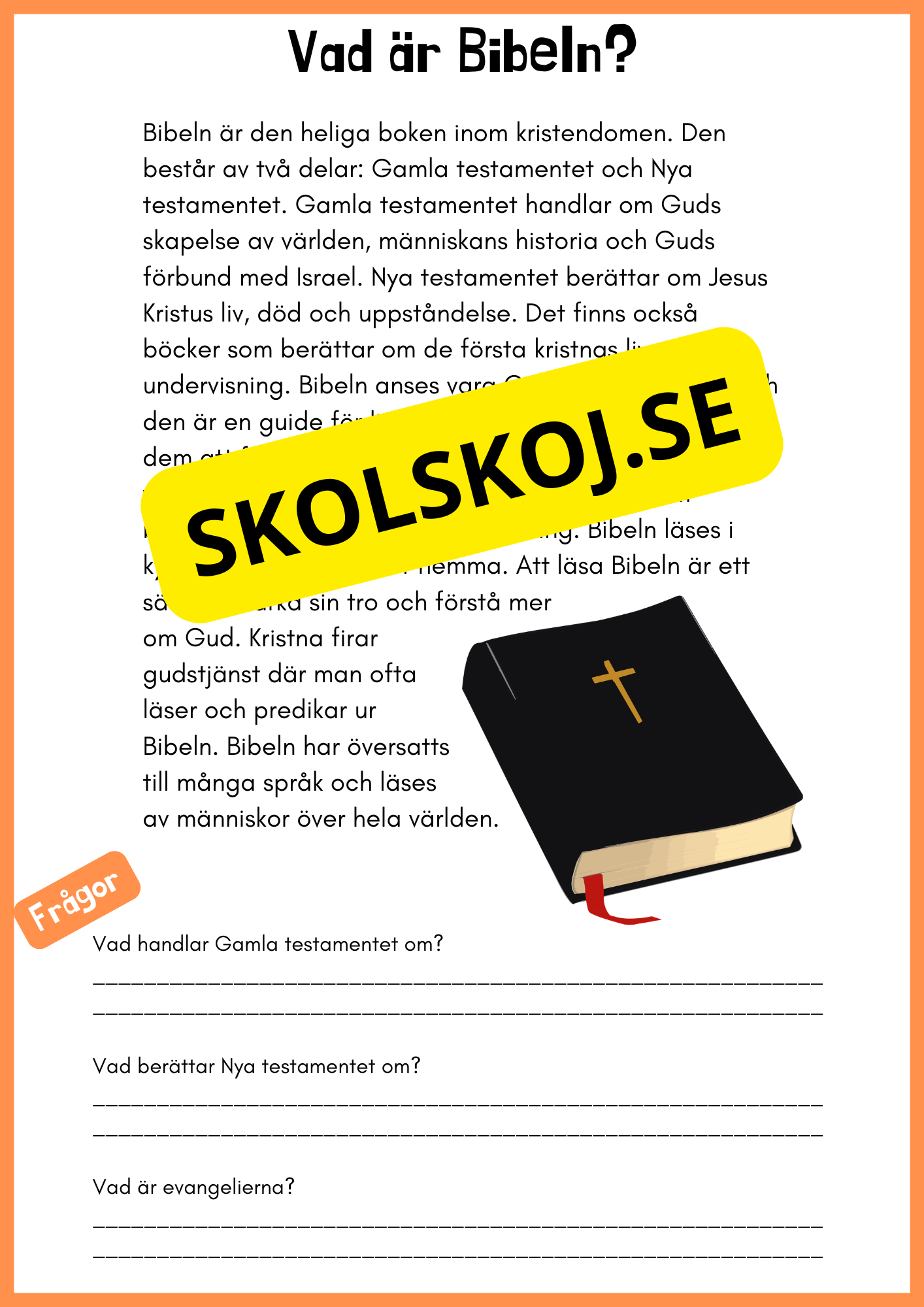 Enkel läsförståelse - Kristendomen - Åk 4 - 6