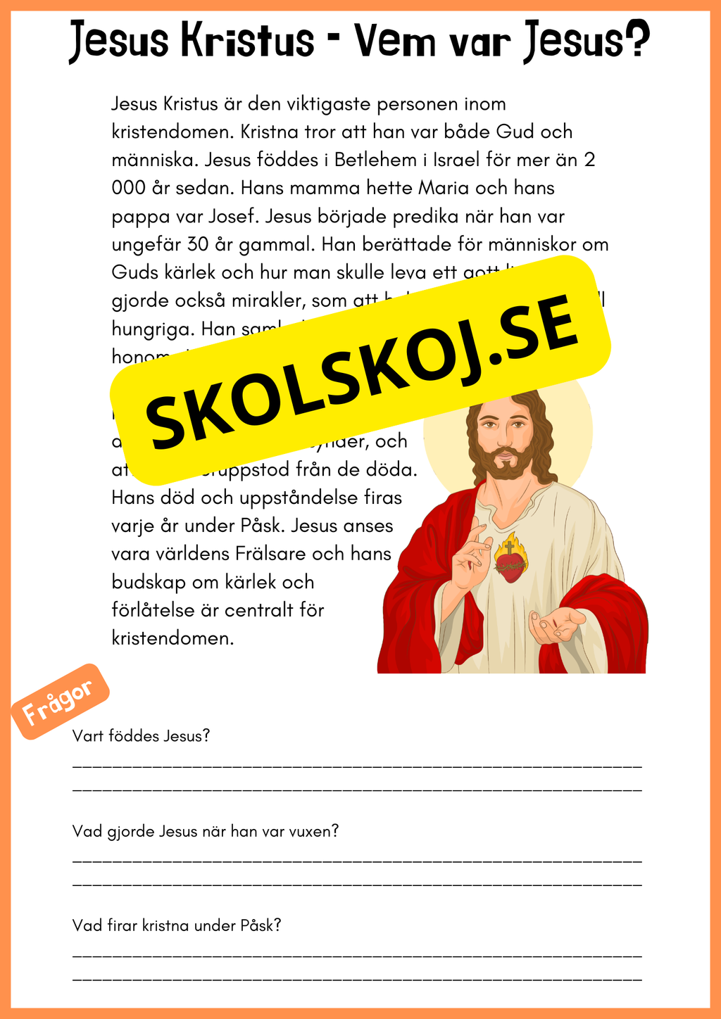 Enkel läsförståelse - Kristendomen - Åk 4 - 6