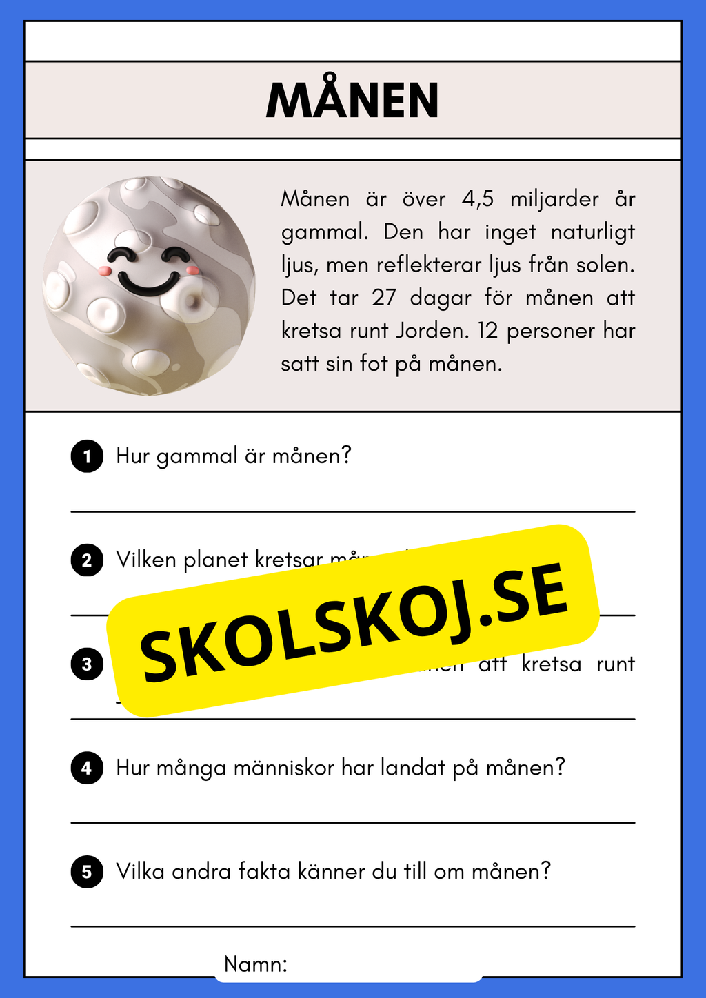 Enkel läsförståelse - Solsystemet