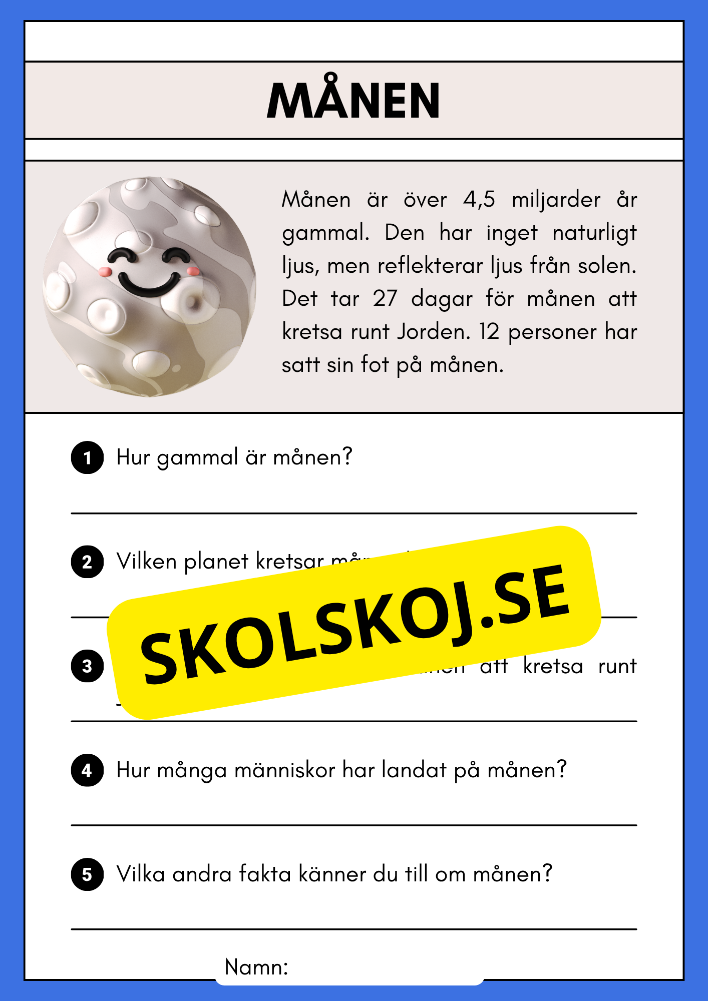 Enkel läsförståelse - Solsystemet
