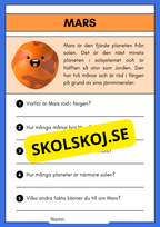 Enkel läsförståelse - Solsystemet