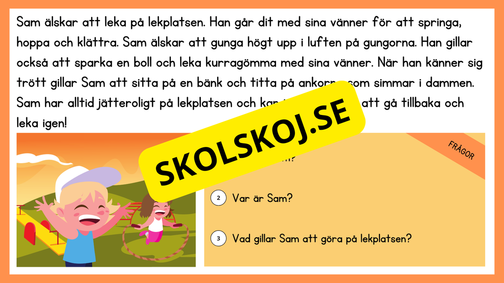 Enkel läsförståelse och frågor