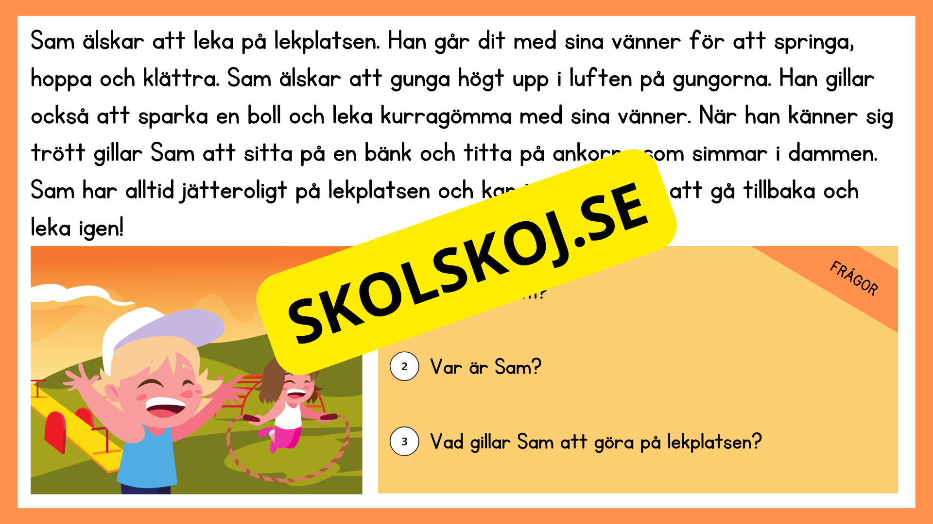 Enkel läsförståelse och frågor