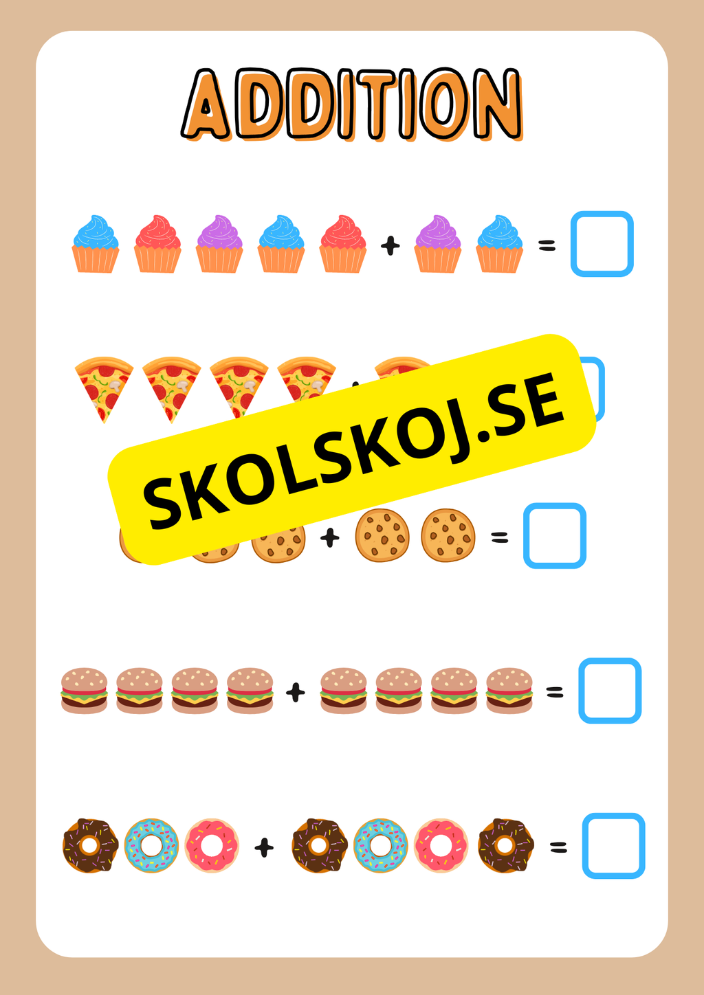 Enkel matematik - Blandade uppgifter - Häfte