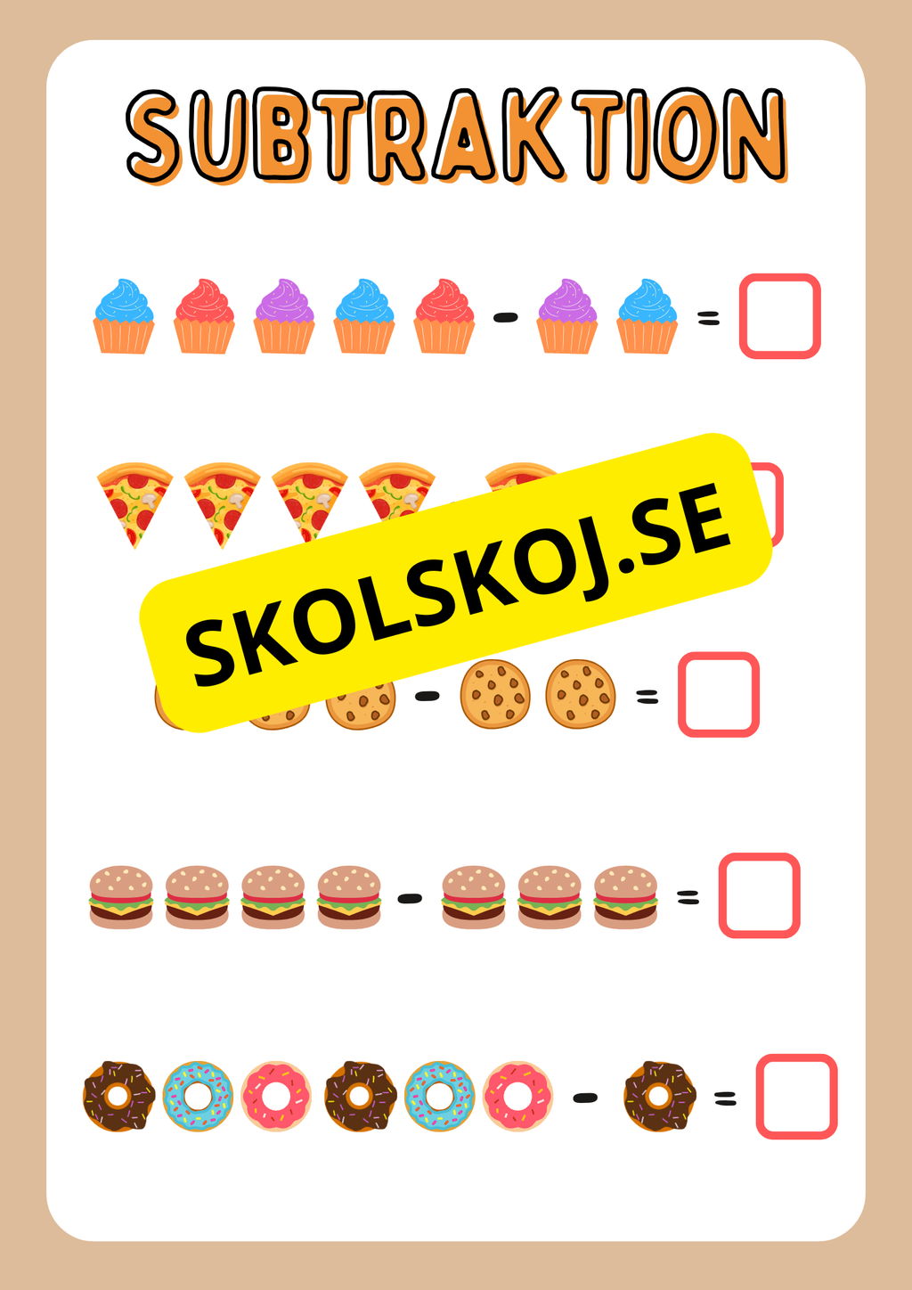 Enkel matematik - Blandade uppgifter - Häfte
