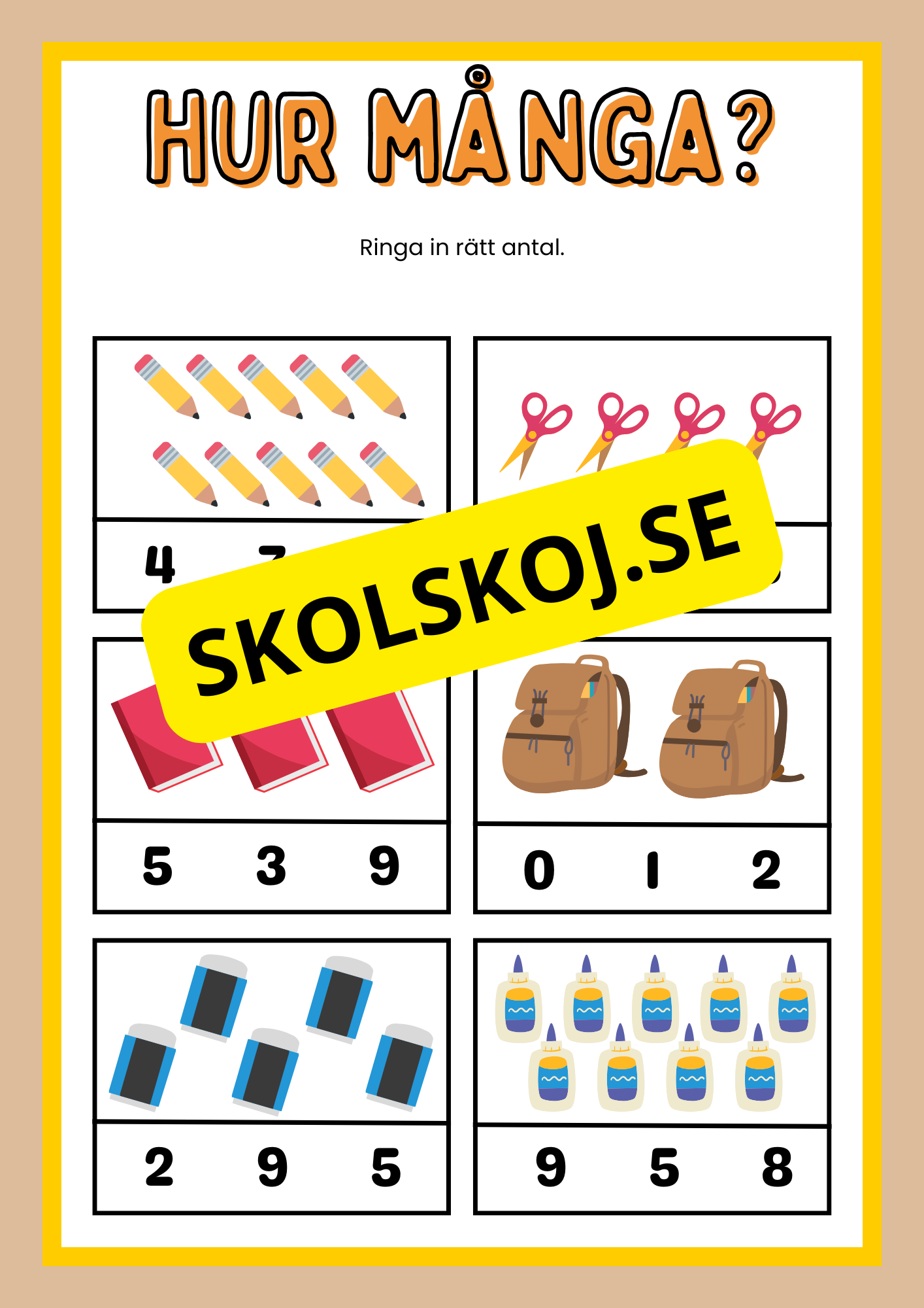 Enkel matematik - Blandade uppgifter - Häfte