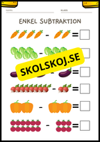 Enkel subtraktion - Fsk - åk 2