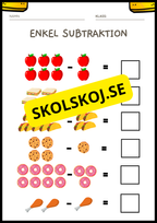 Enkel subtraktion - Fsk - åk 2