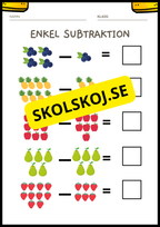 Enkel subtraktion - Fsk - åk 2