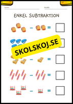Enkel subtraktion - Fsk - åk 2