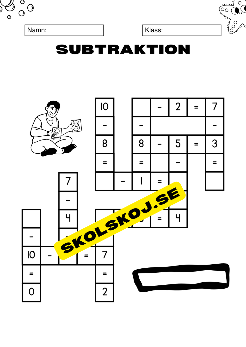 Enkel subtraktion 0 - 10