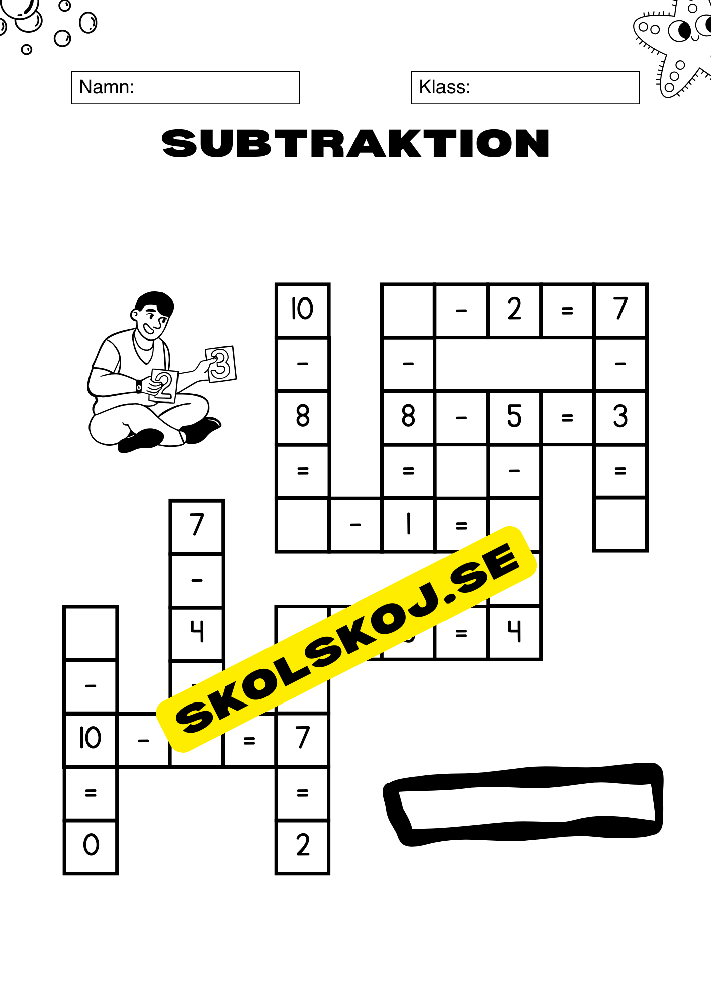 Enkel subtraktion 0 - 10