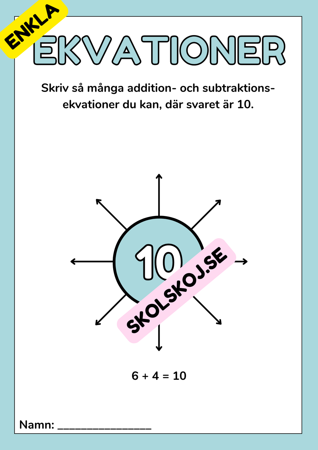 Enkla ekvationer - Årskurs 3 - 4