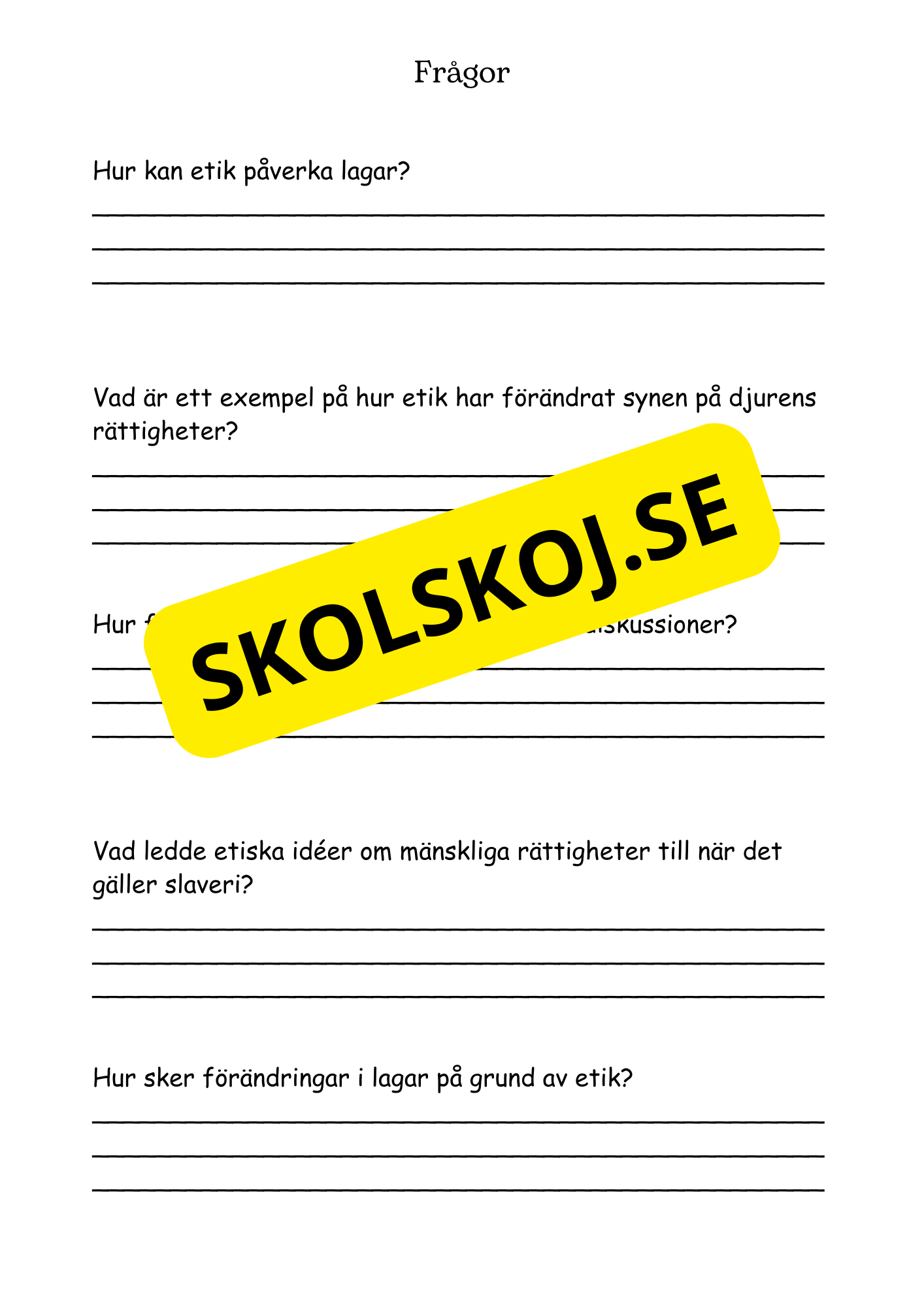 Etik och svåra val - Årskurs 4 - 6