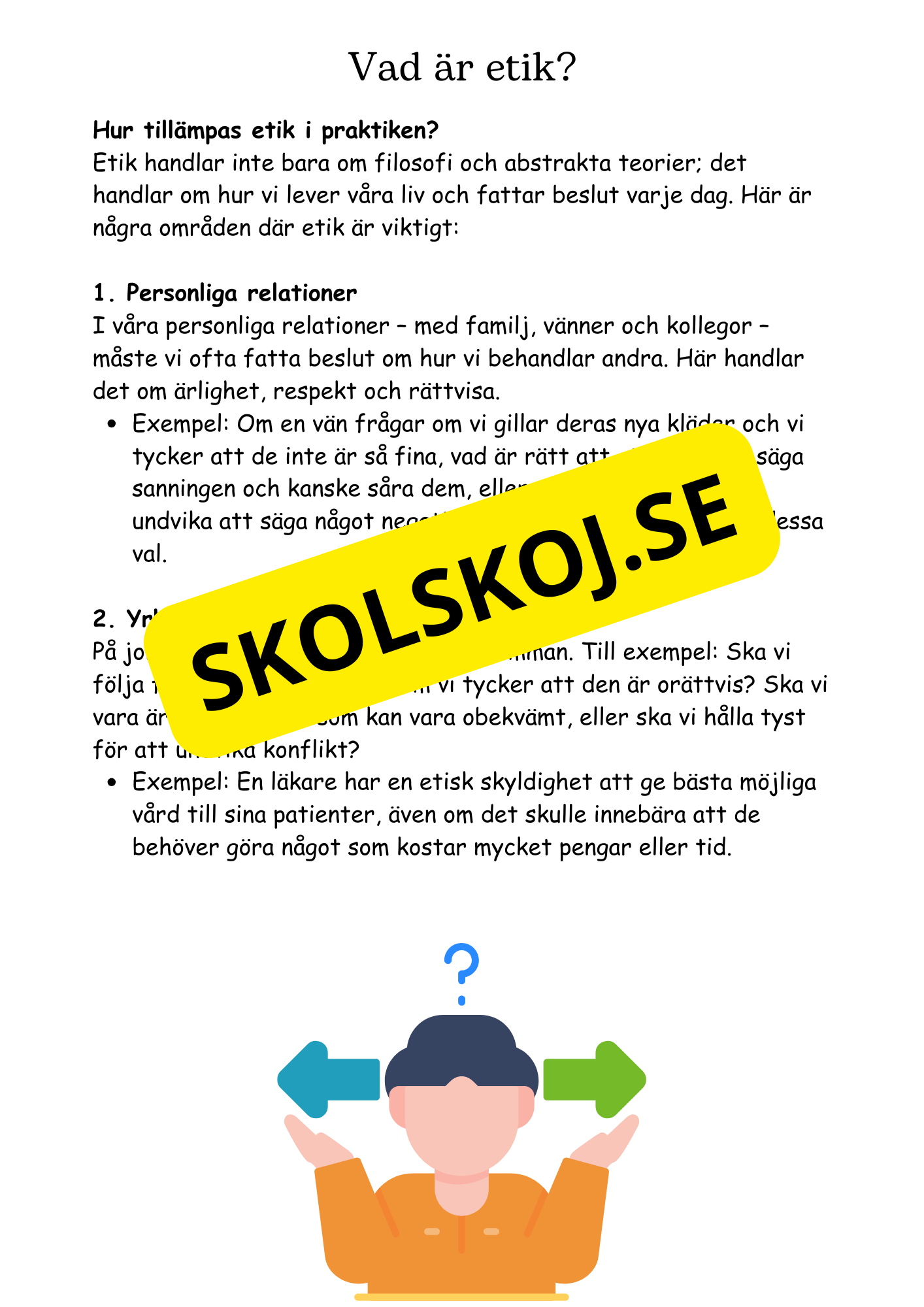 Etik och svåra val - Årskurs 4 - 6