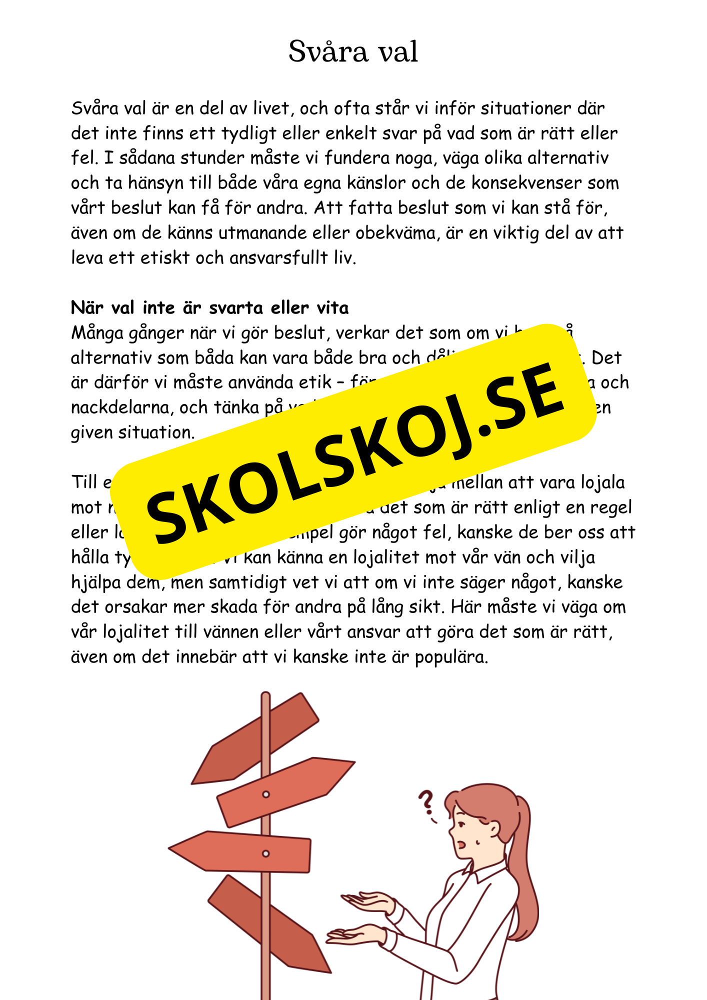 Etik och svåra val - Årskurs 4 - 6