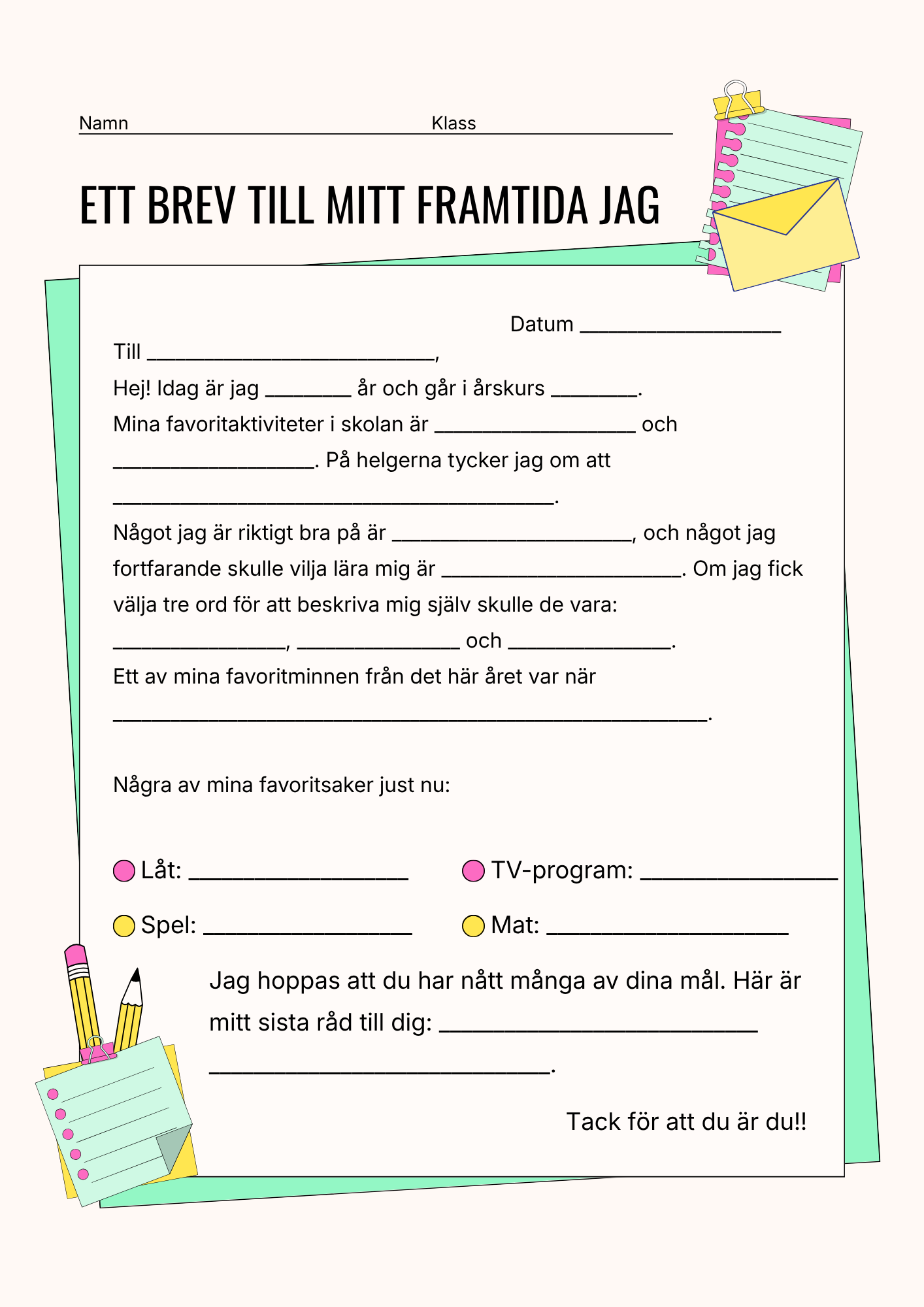 Ett brev till mitt framtida jag