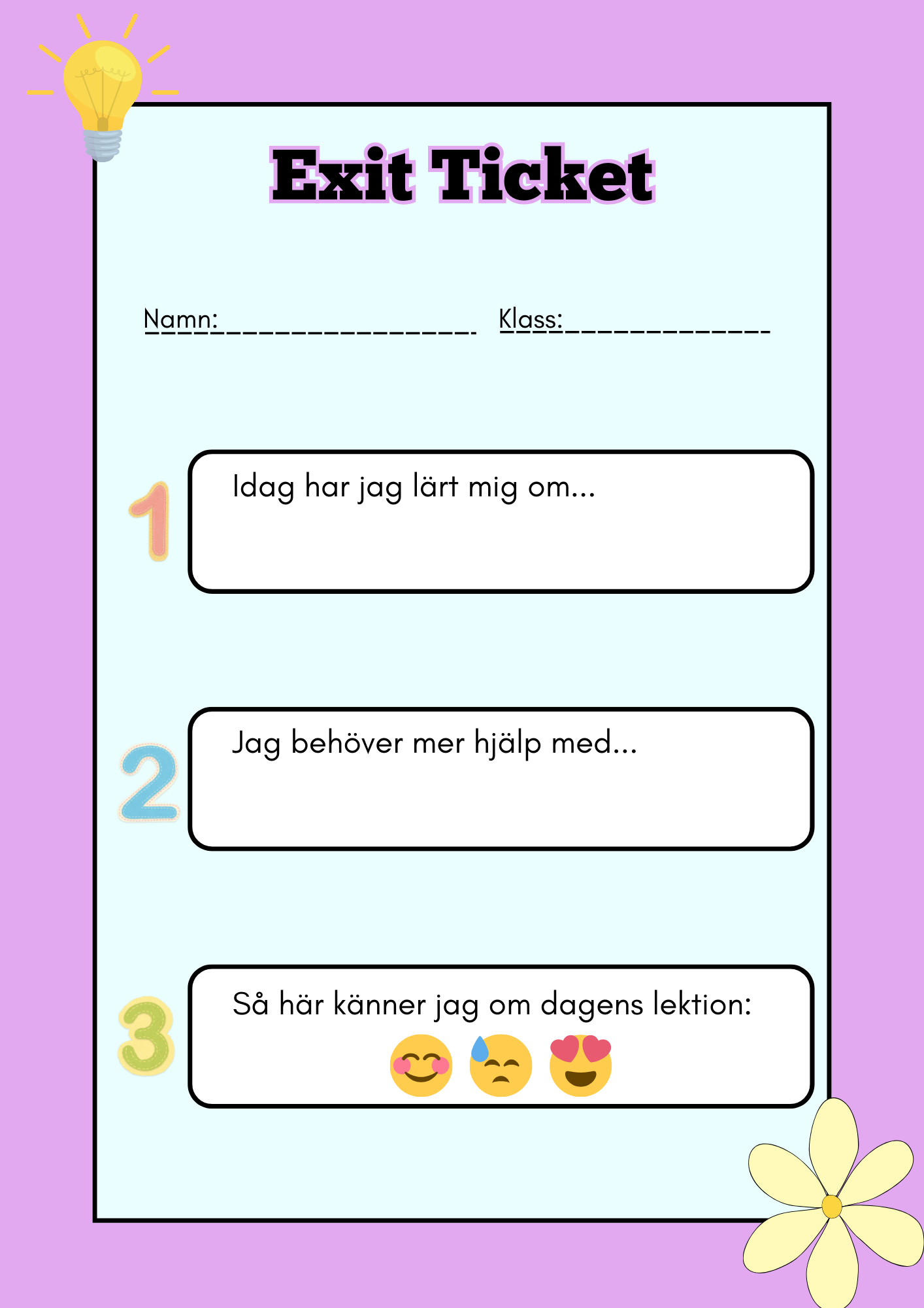 Exit ticket