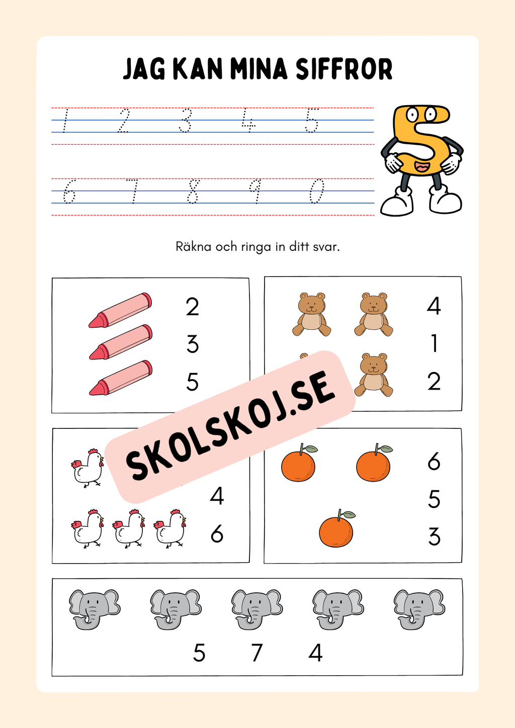 Extra uppgifter - Fsk - Årskurs 1