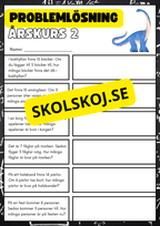 Porblemlösning addition subtraktion årskurs 2