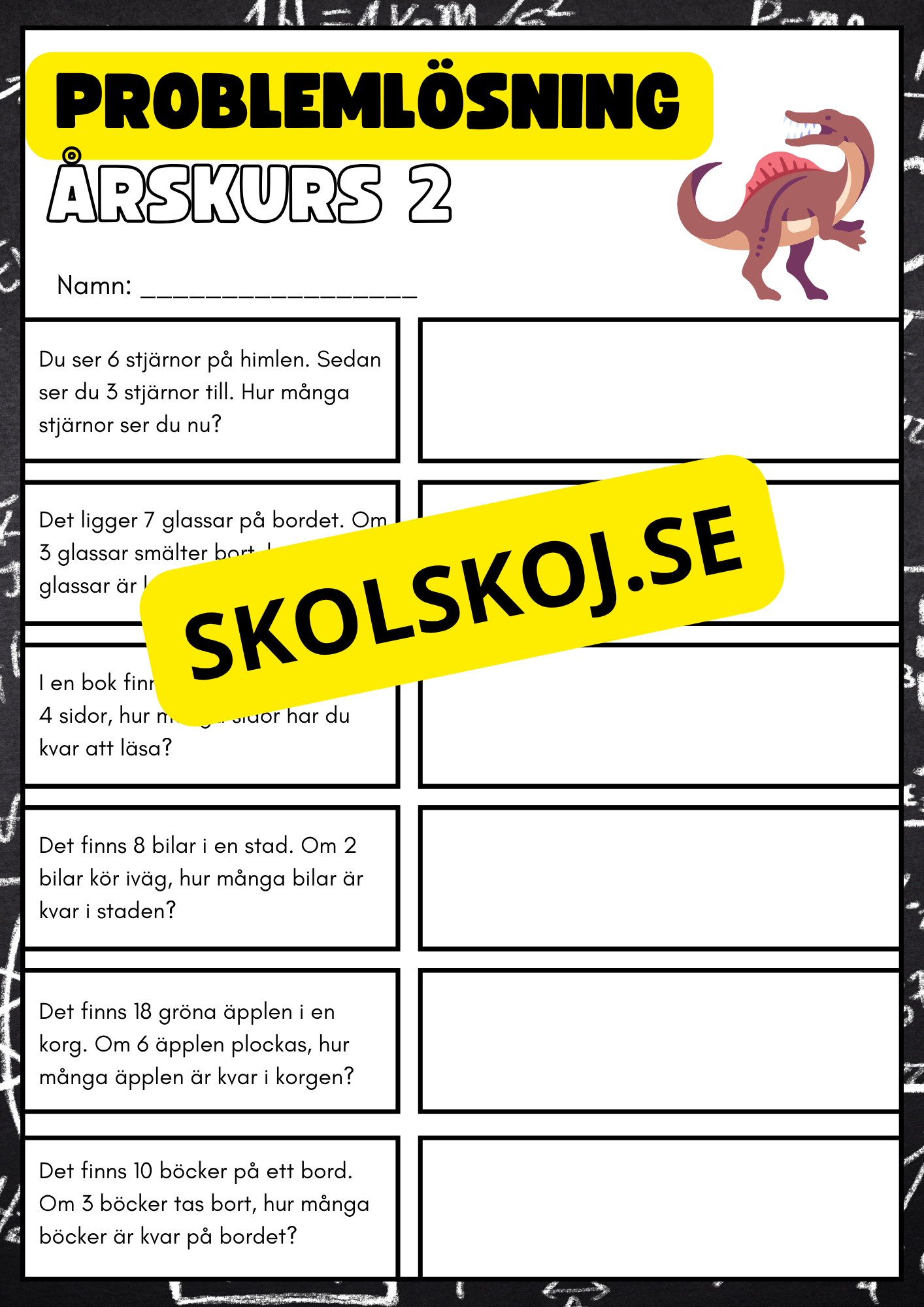 Porblemlösning addition subtraktion årskurs 2