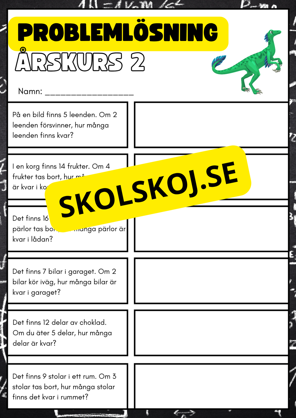 Porblemlösning addition subtraktion årskurs 2