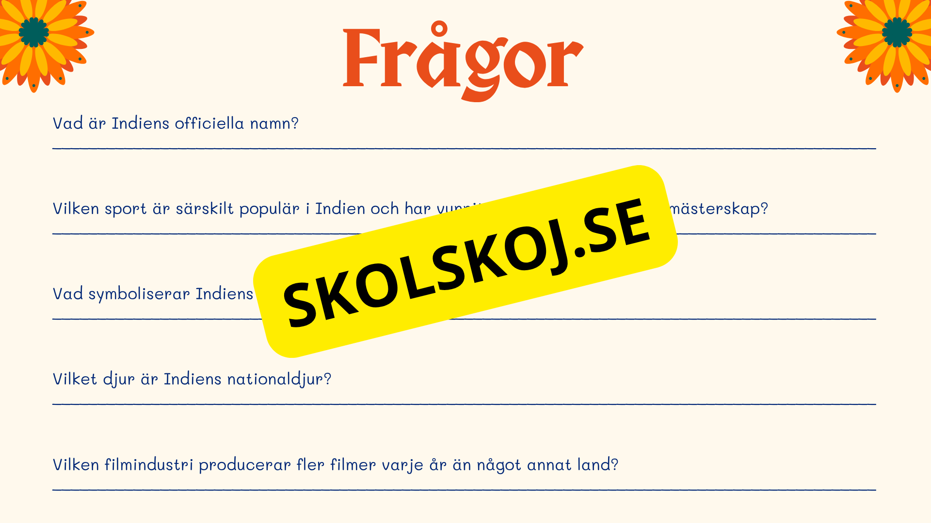 Fakta om Indien + frågor