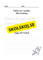 Fakta om rymden - Skrivträning