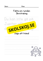 Fakta om rymden - Skrivträning