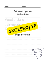 Fakta om rymden - Skrivträning