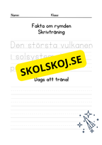 Fakta om rymden - Skrivträning