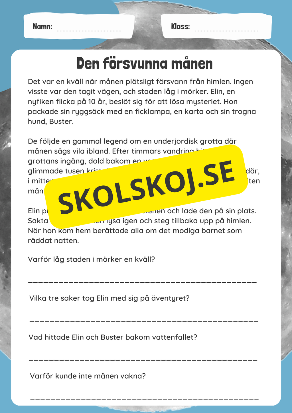 Fantastiska Läsförståelse-berättelser