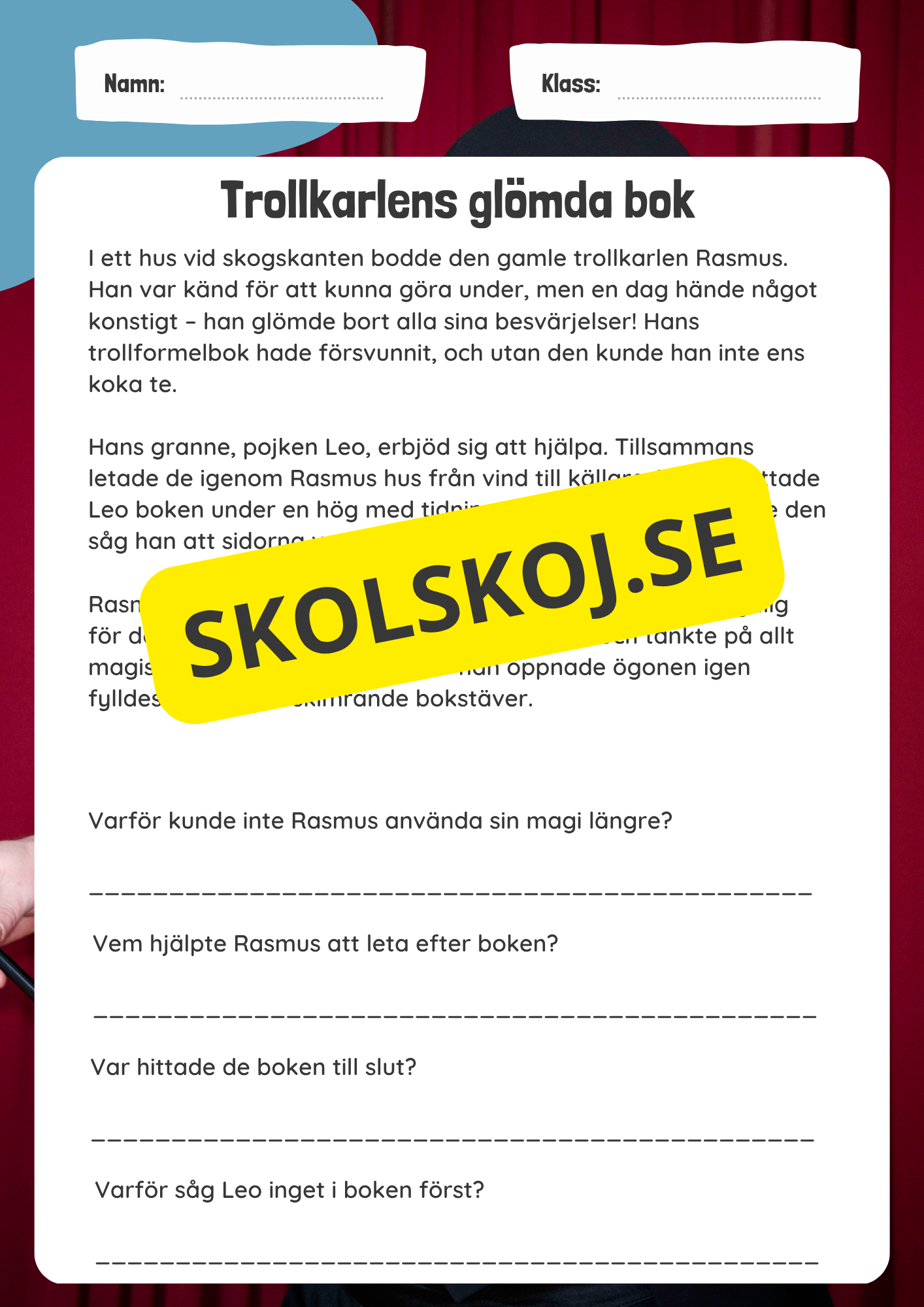 Fantastiska Läsförståelse-berättelser