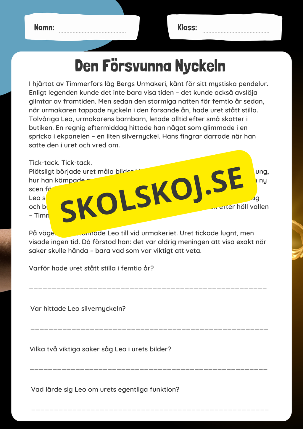 Fantastiska Läsförståelse-berättelser