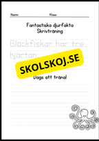 Fantastiska djurfakta - Skrivträning