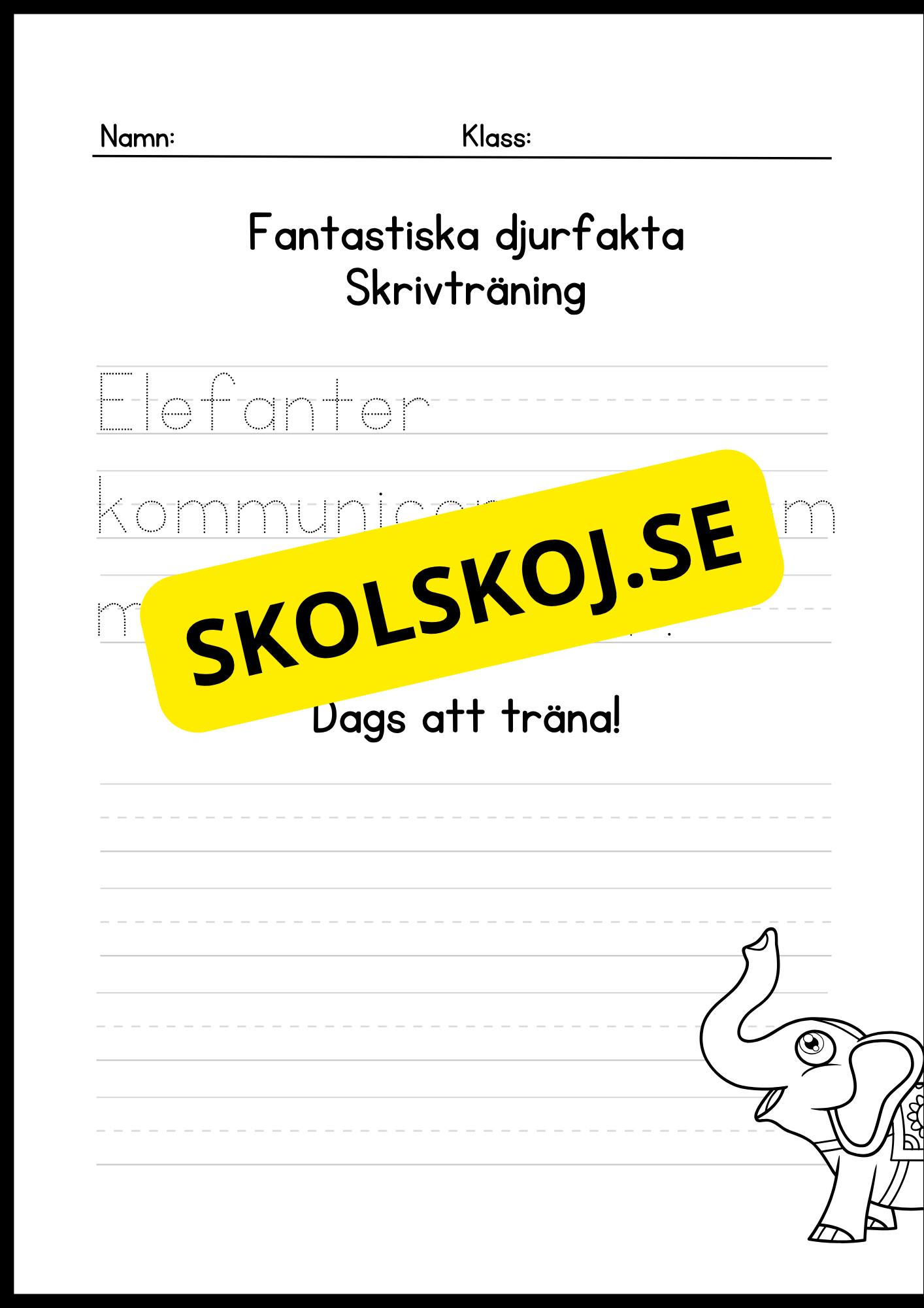 Fantastiska djurfakta - Skrivträning