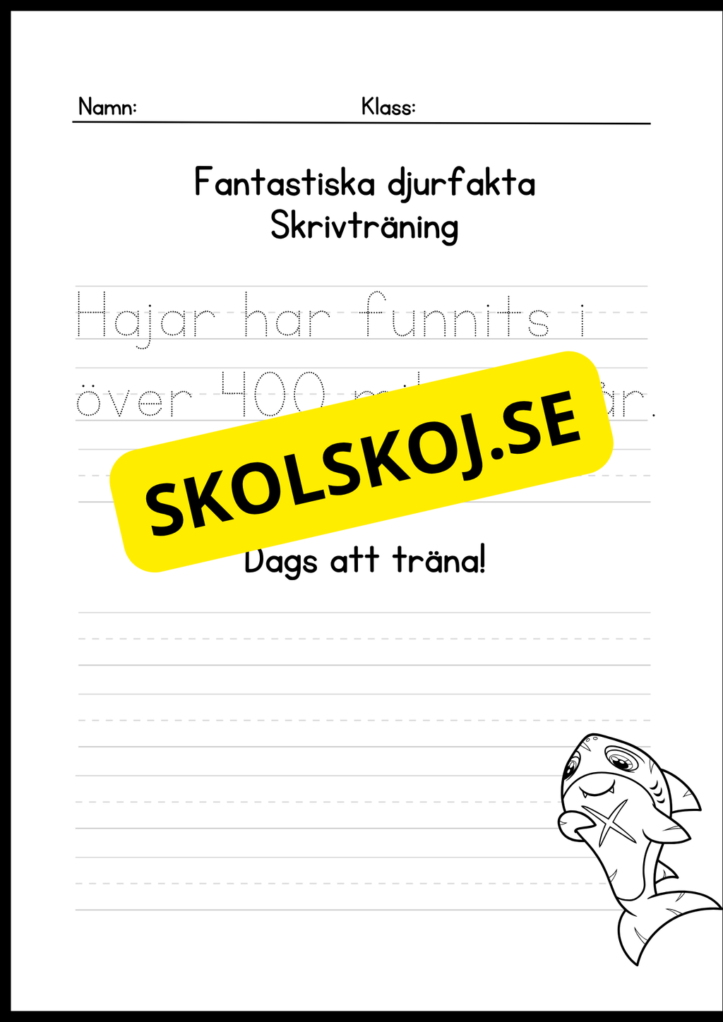 Fantastiska djurfakta - Skrivträning
