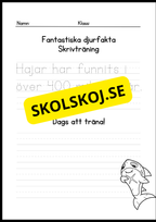 Fantastiska djurfakta - Skrivträning